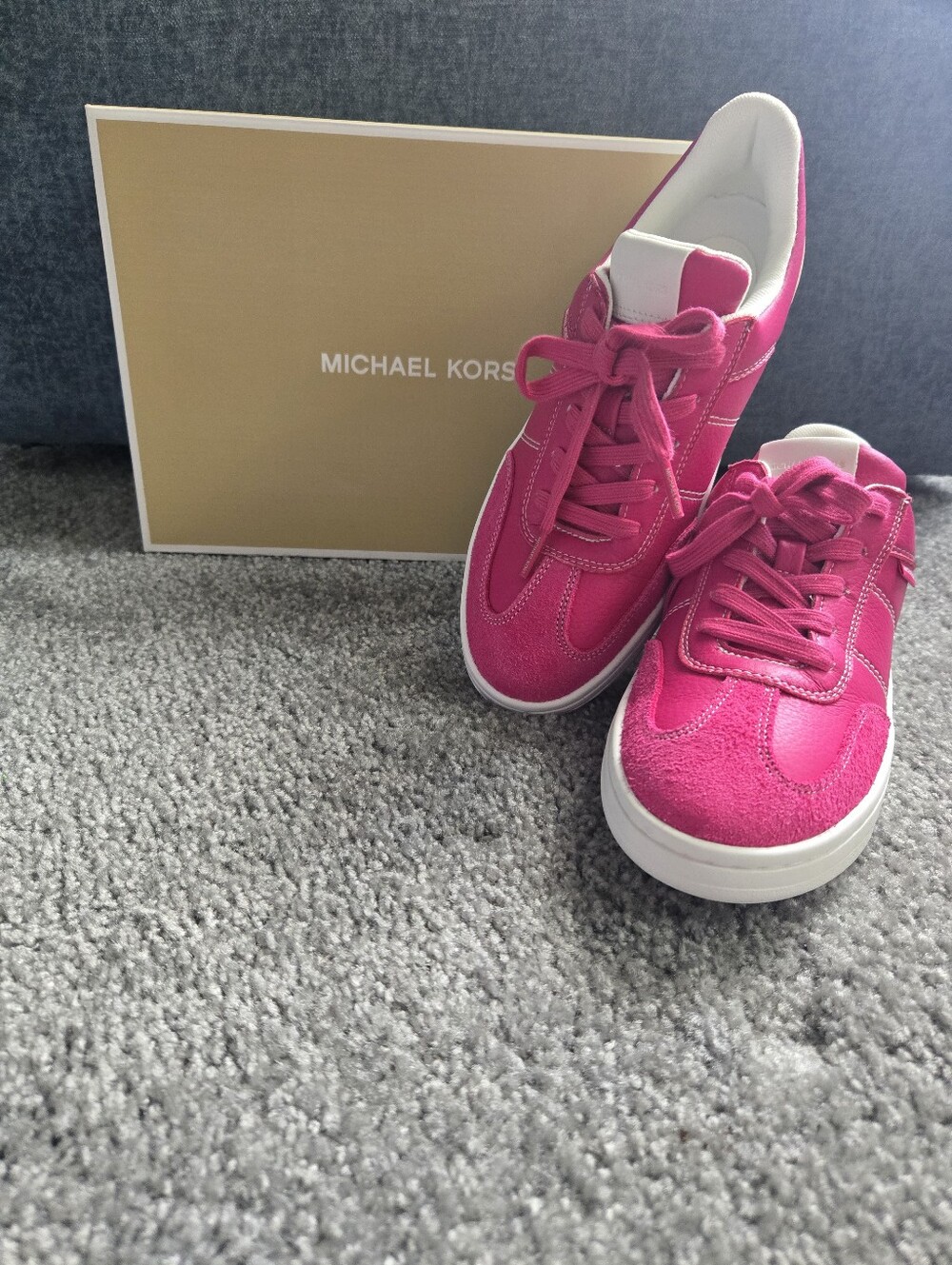 Michael Kors Hot Pink Suede & Leather Sneakers